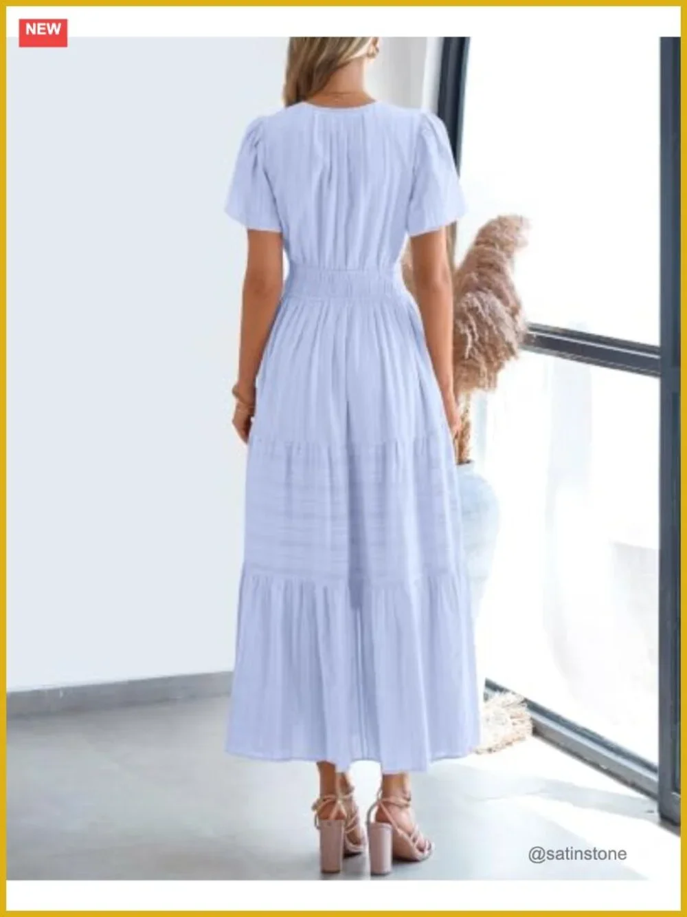 BTFBM Womens Maxi Dress Lightweight Short Sleeve Tiered Ruffle Flowy Casual